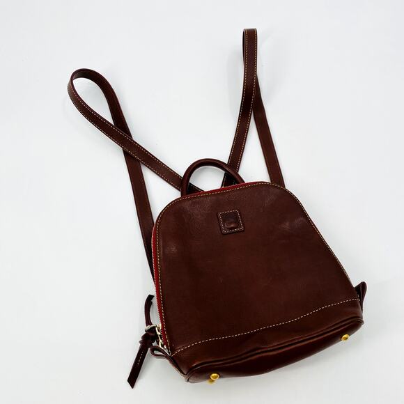 Dooney & Bourke Brown Chestnut Leather Florentine Zip Pod Backpack - Picture 4 of 10